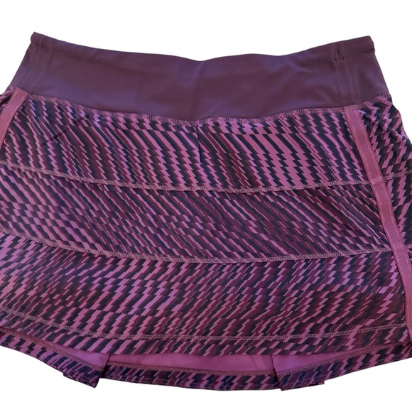 Lululemon Athletica Pace Rival Purple Patterned Skirt With Shorts Like New - Picture 2 of 8